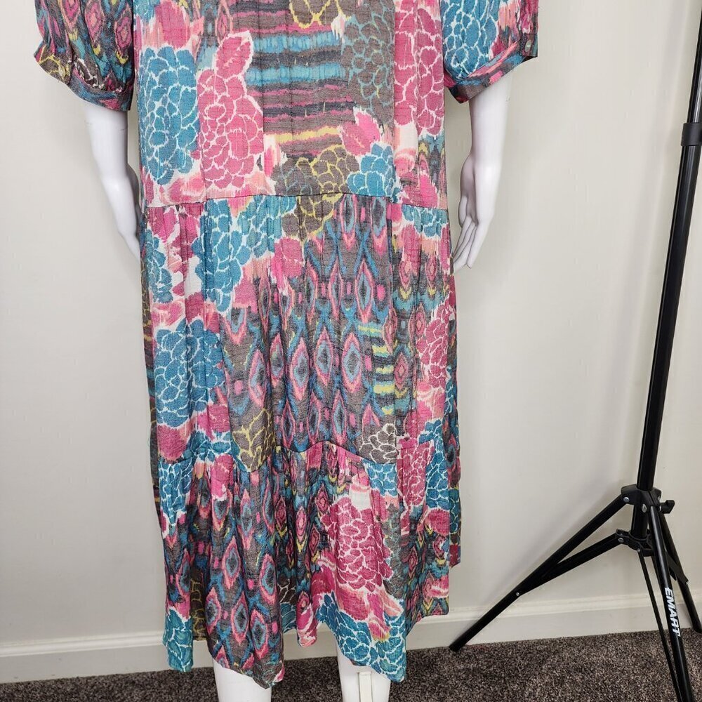 Anthropologie Figueroa and Flower Tiered Dress Floral Boho Size Medium - Picture 7 of 12